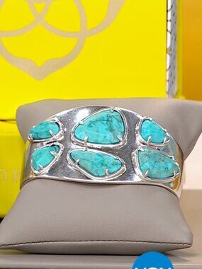 Kendra Scott MARGOT Turquoise Color Magnesite Cuff Bracelet NWT